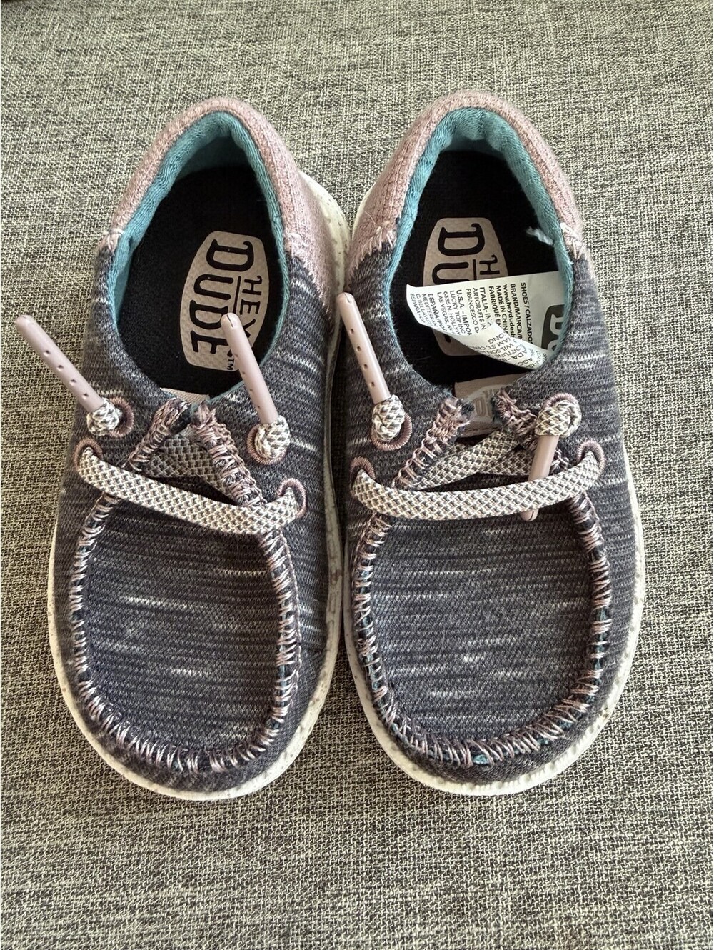 Hey Dude Wendy Toddler Jersey Slip On Shoes Girls Size K6 Gray Pink